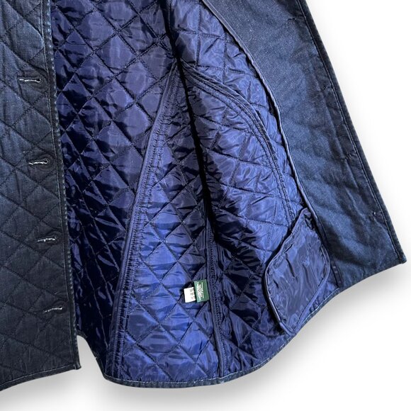 Lauren Jeans Co. Ralph Lauren Blue Quilted Denim Jacket Gold Buttons EUC - Picture 6 of 11